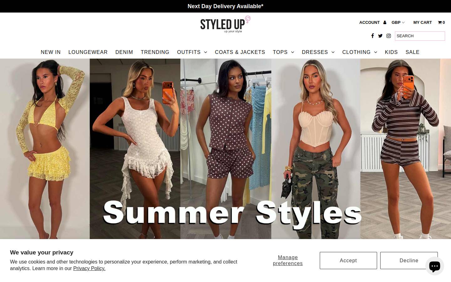 Styledup.co.uk homepage screenshot
