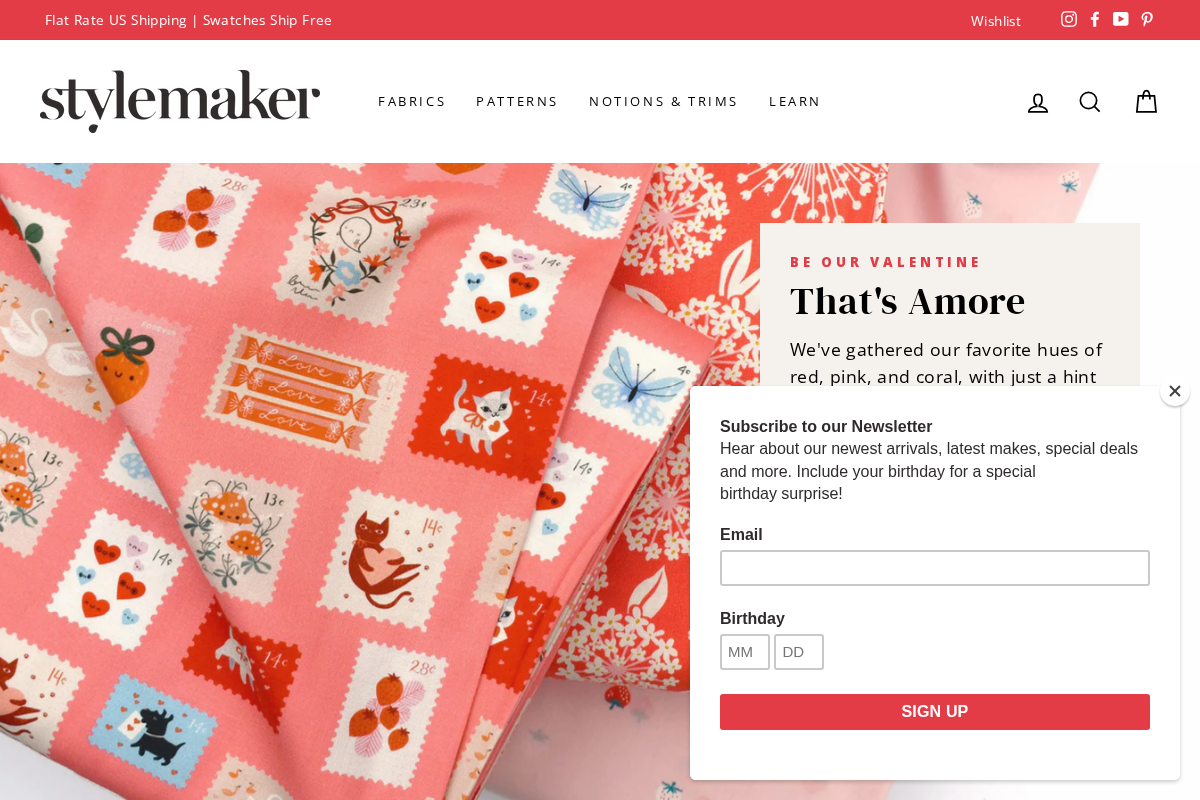 Style Maker Fabrics homepage screenshot