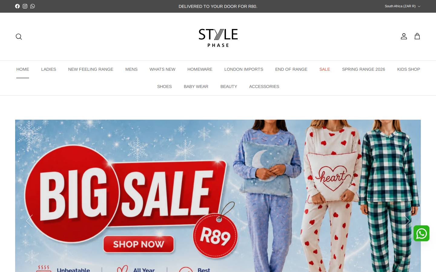 stylephase.co.za homepage screenshot