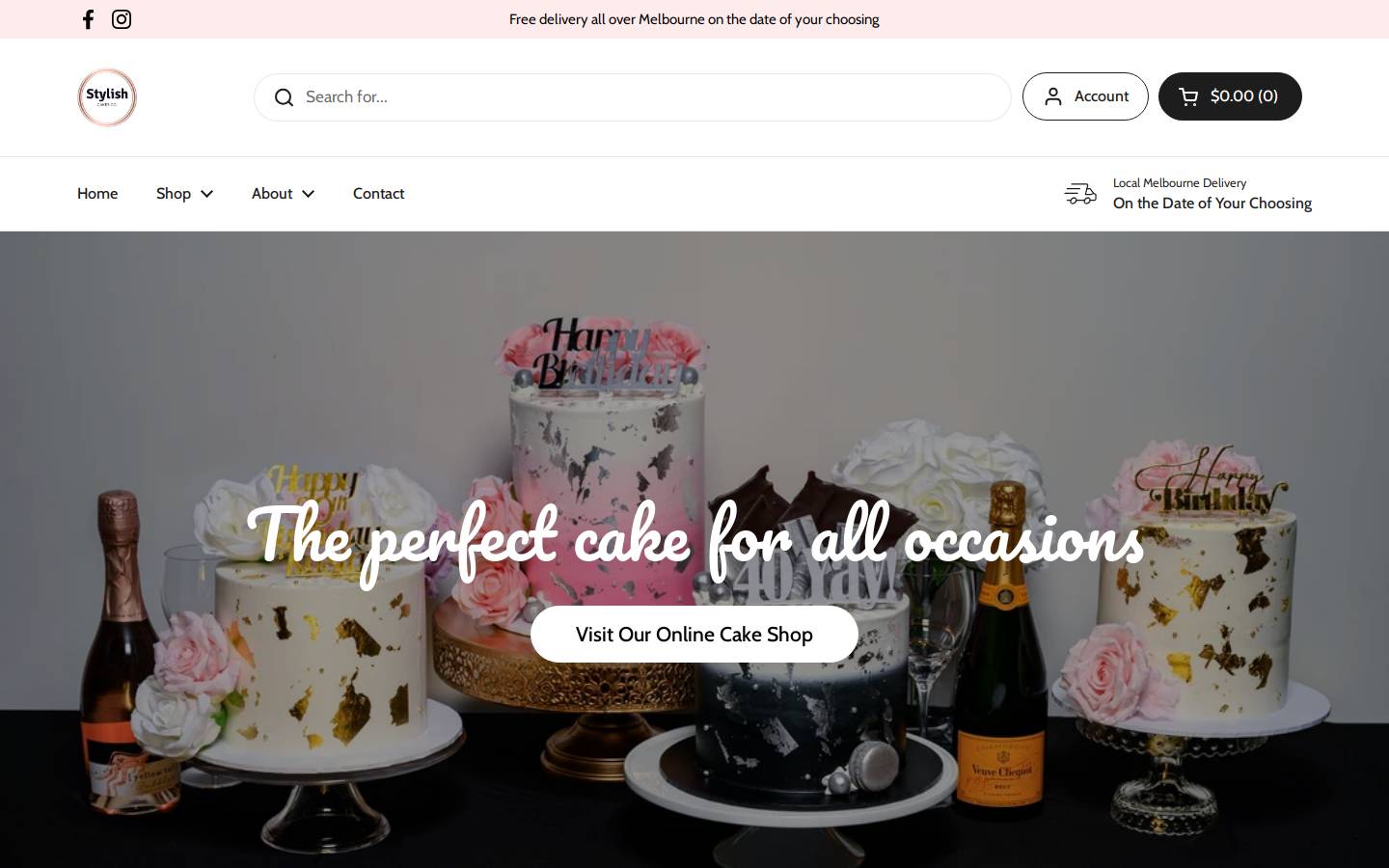 stylishcakes.com.au homepage screenshot