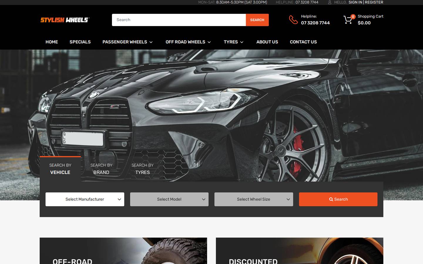 stylishwheels.com.au homepage screenshot