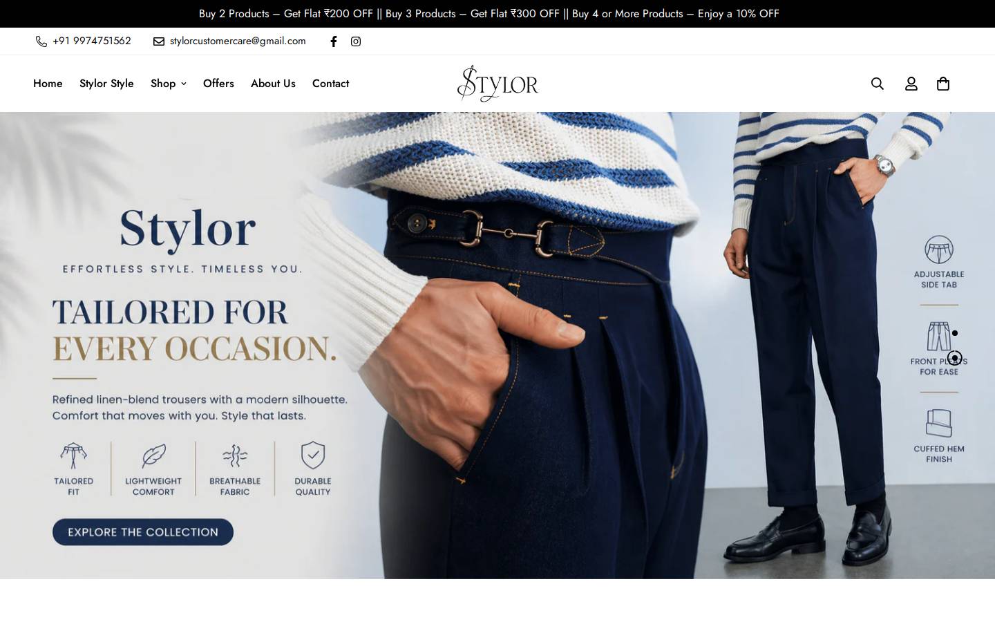 stylor.co.in homepage screenshot