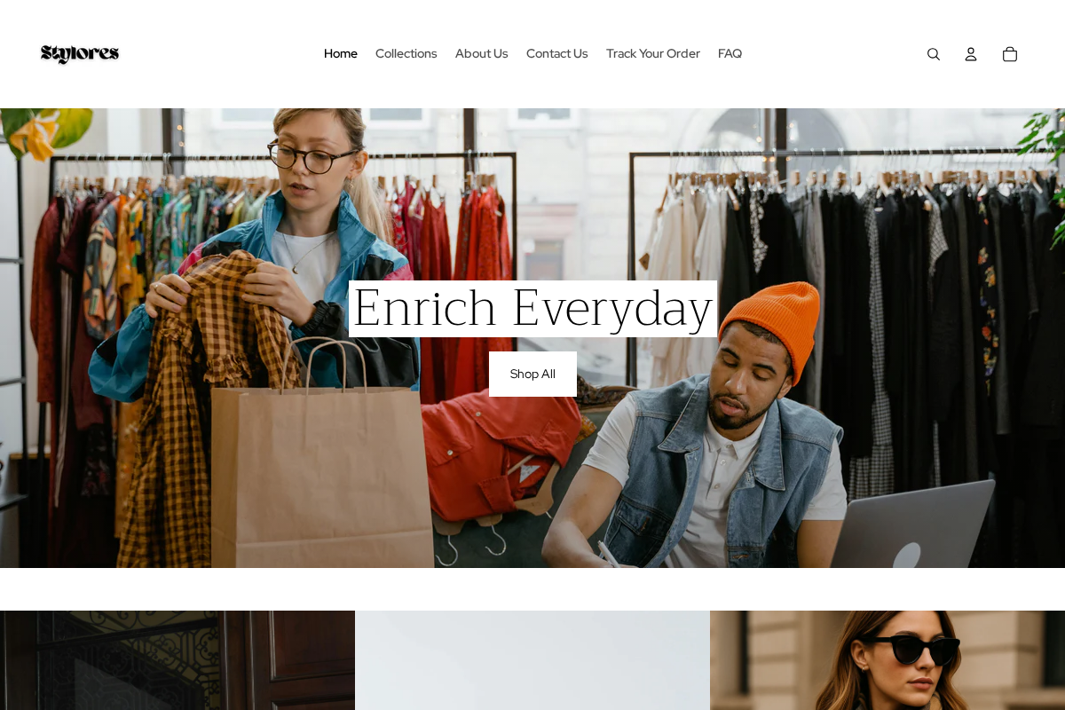 Stylores homepage screenshot