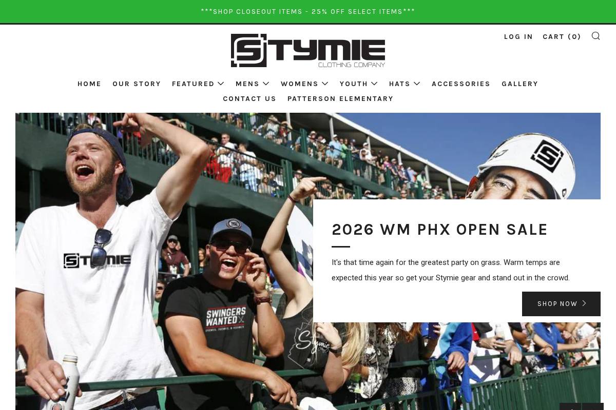 stymieclothing.com homepage screenshot