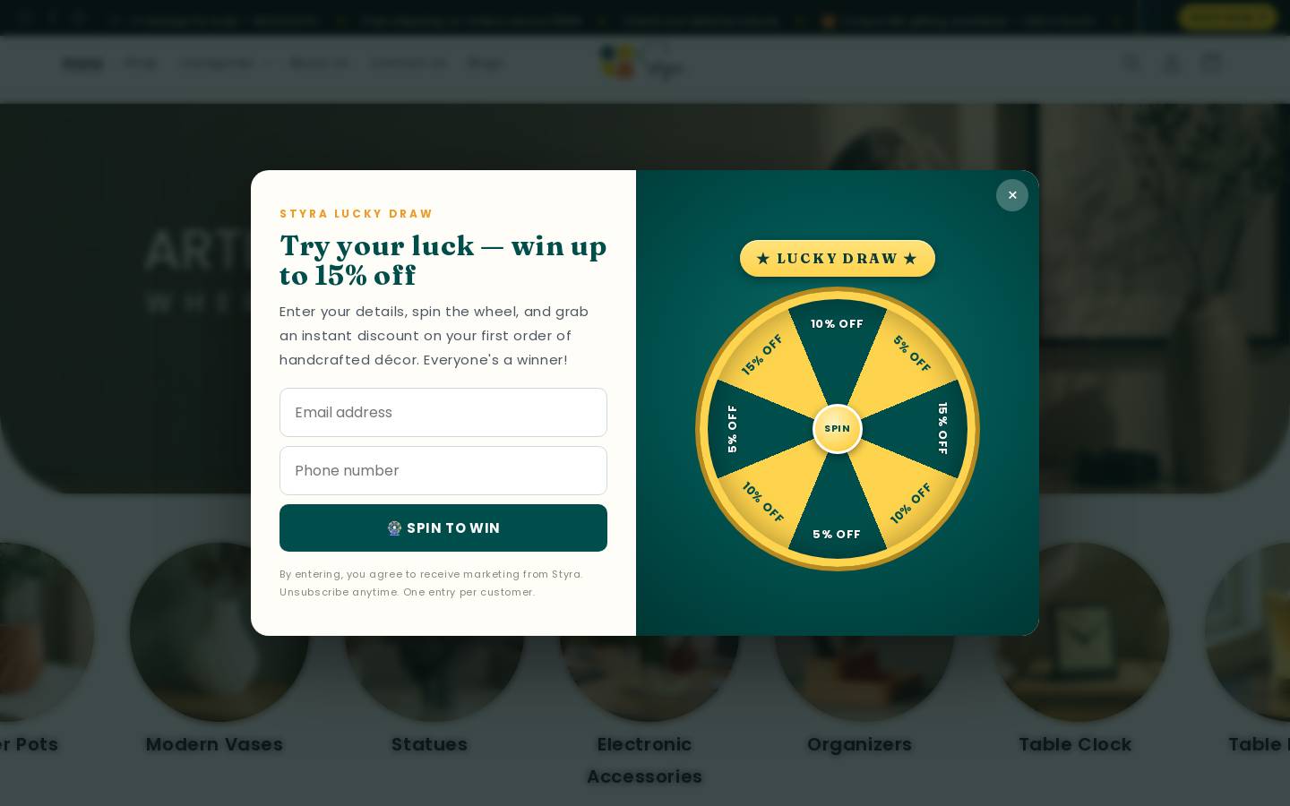 Styra homepage screenshot