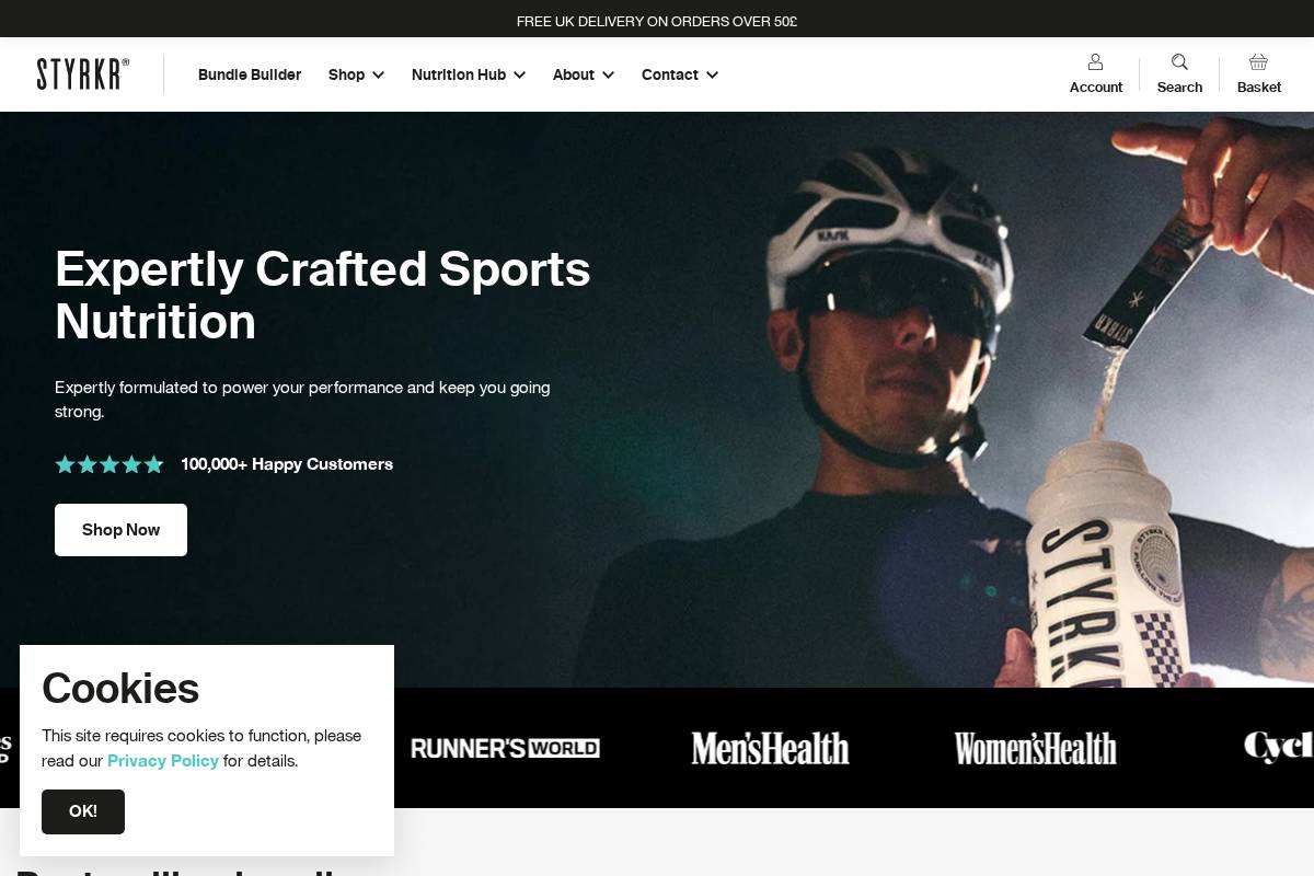 STYRKR homepage screenshot