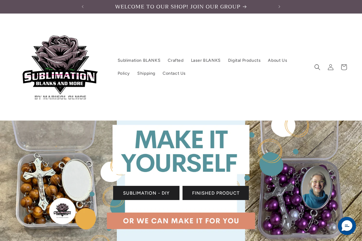 Sublimation Blanks & More homepage screenshot