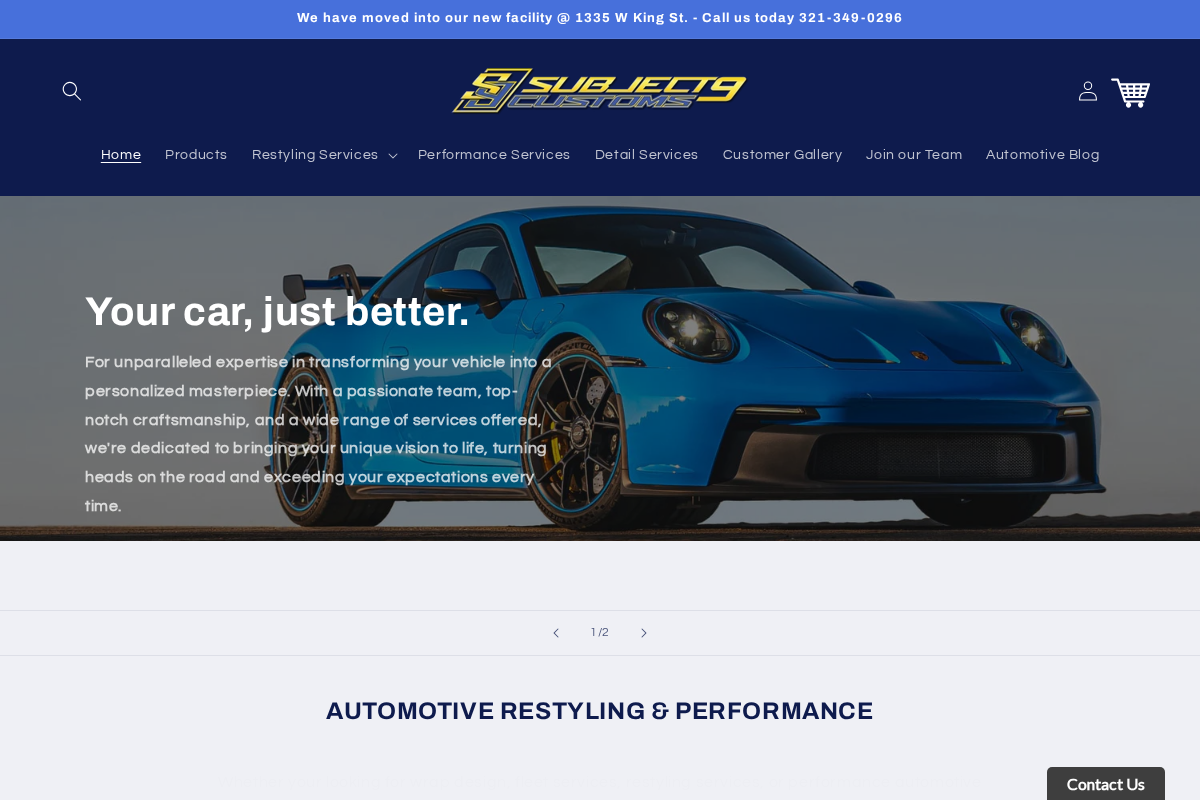 Subject 9 homepage screenshot