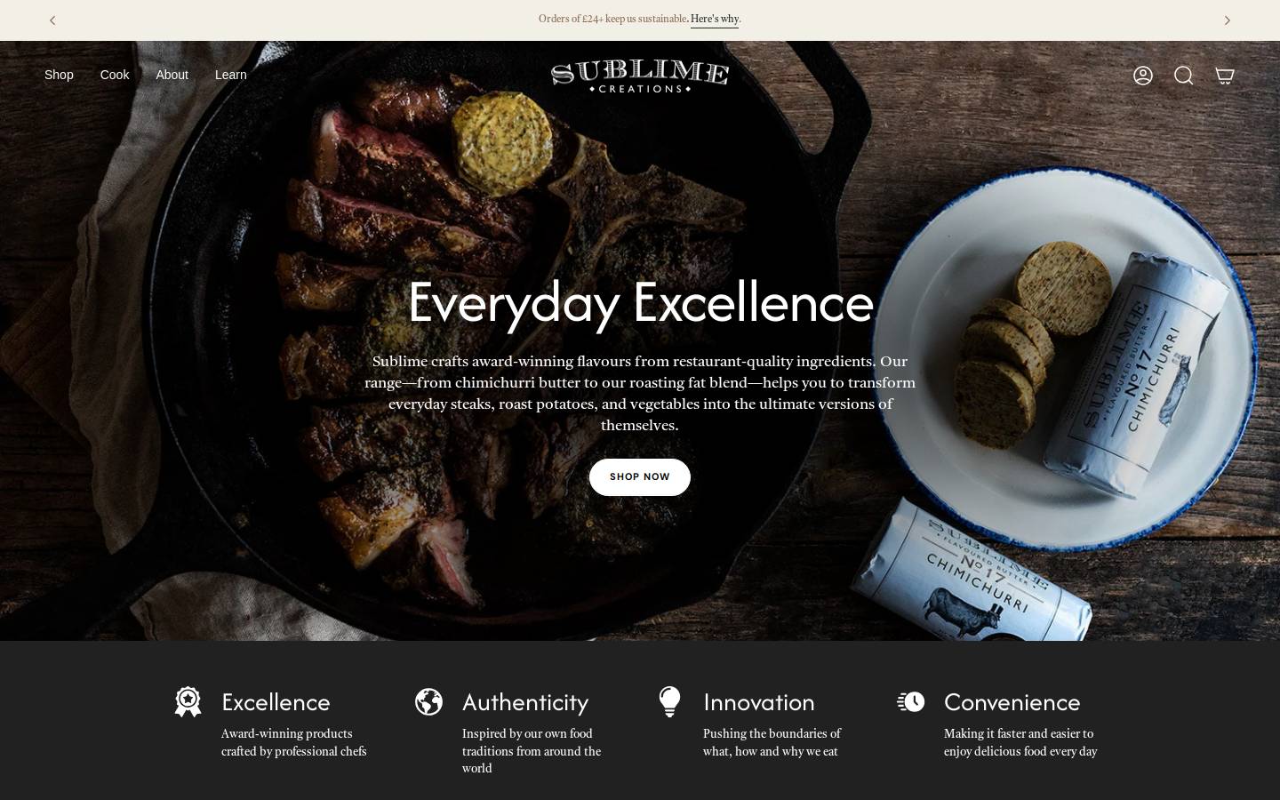 Sublime Butter homepage screenshot