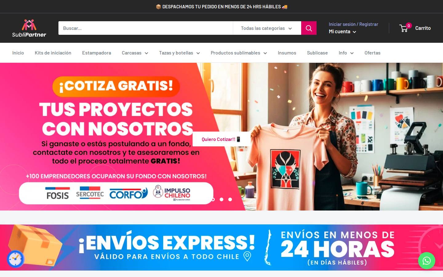 sublipartner.cl homepage screenshot