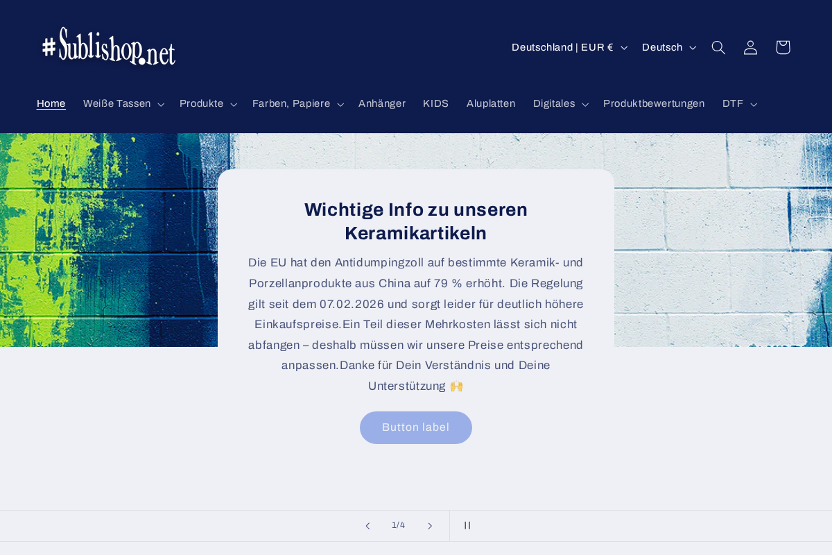 Sublishop.net GmbH homepage screenshot