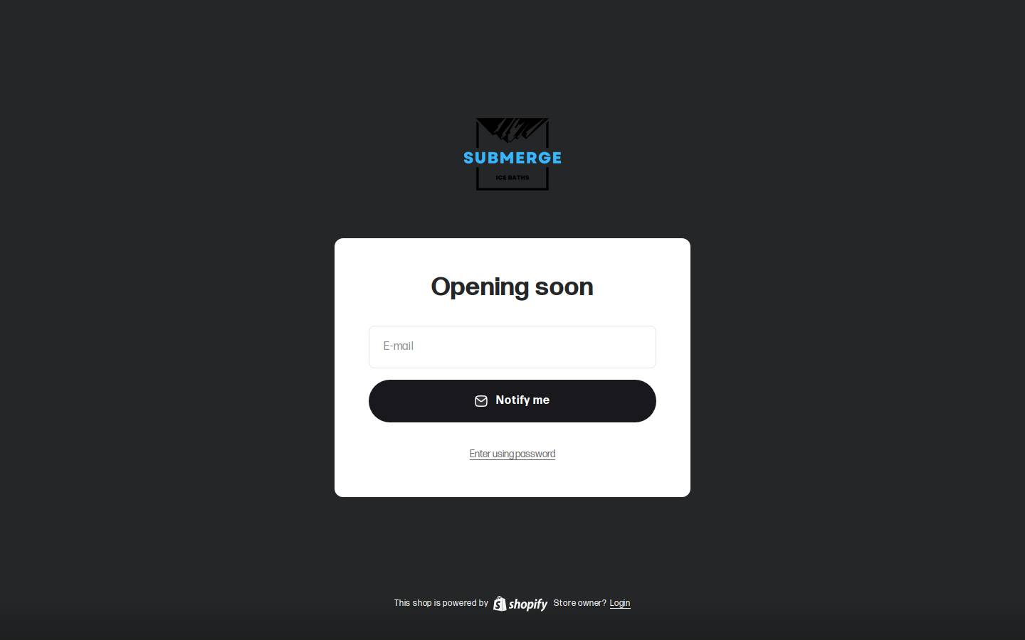 Submerge Ice Baths homepage screenshot