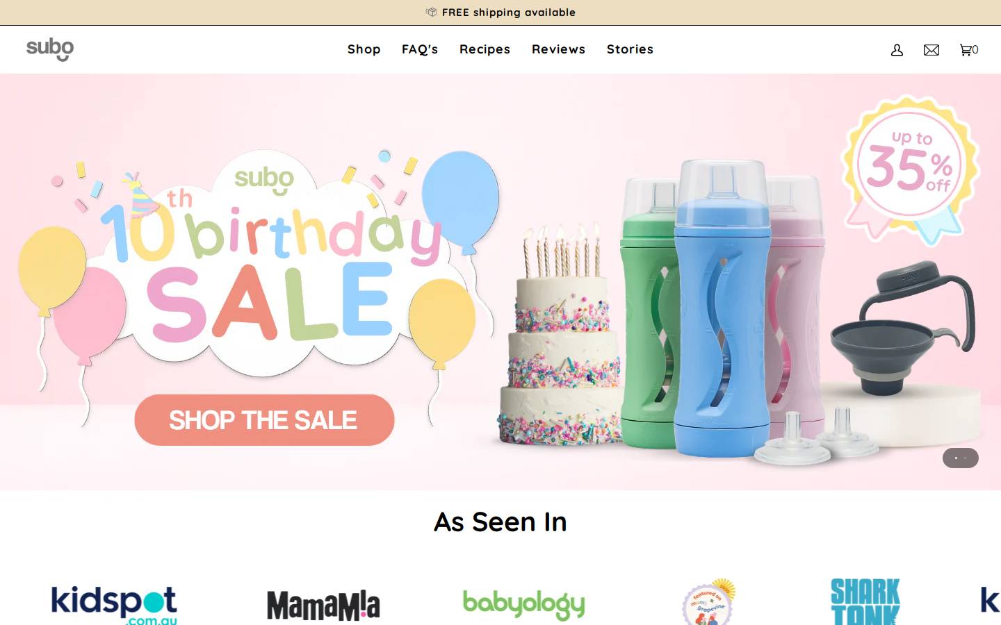 suboproducts.com.au homepage screenshot
