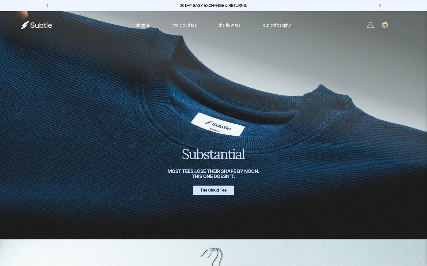 subtlestore.com homepage screenshot