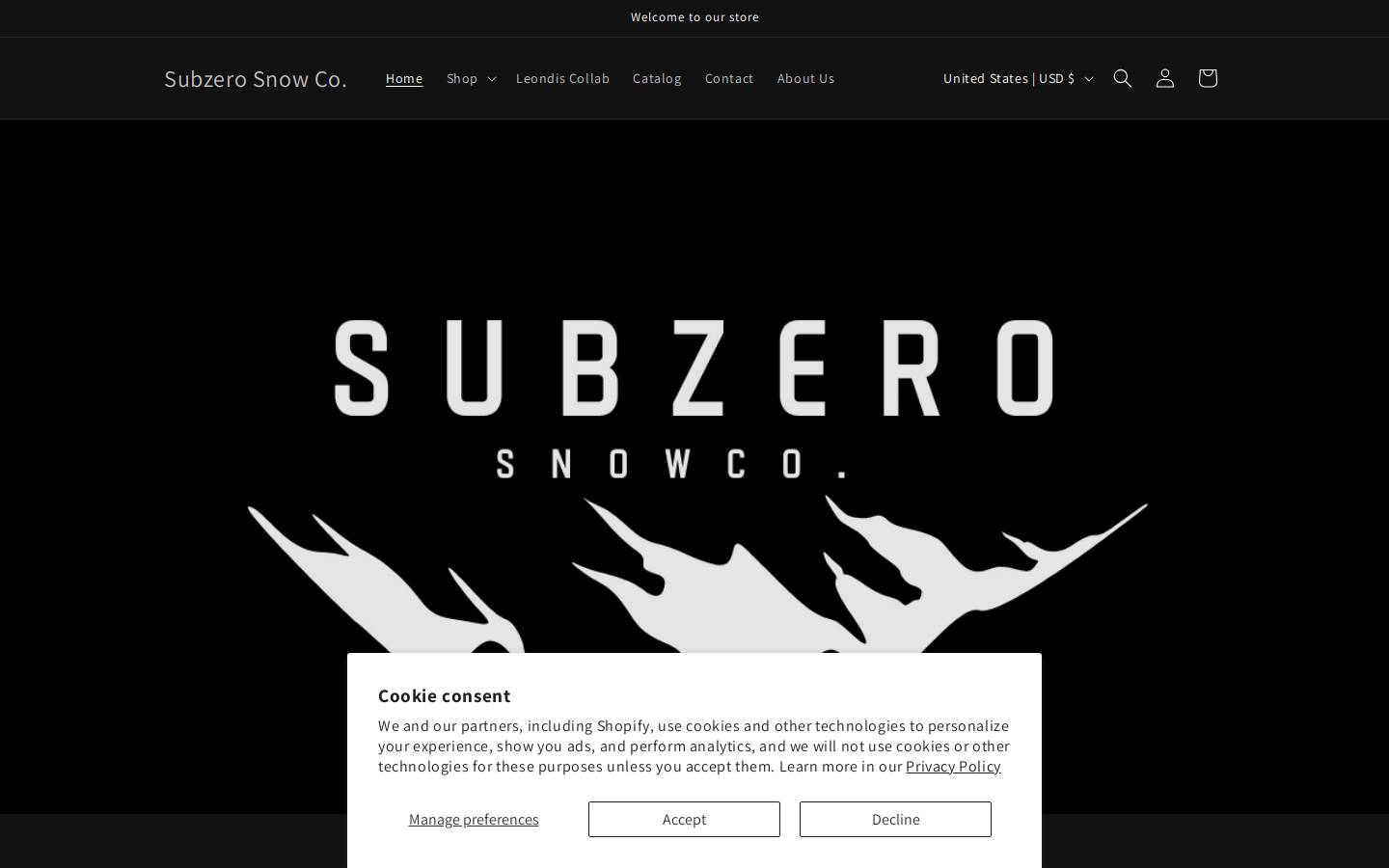 subzerosnowcompany.com homepage screenshot