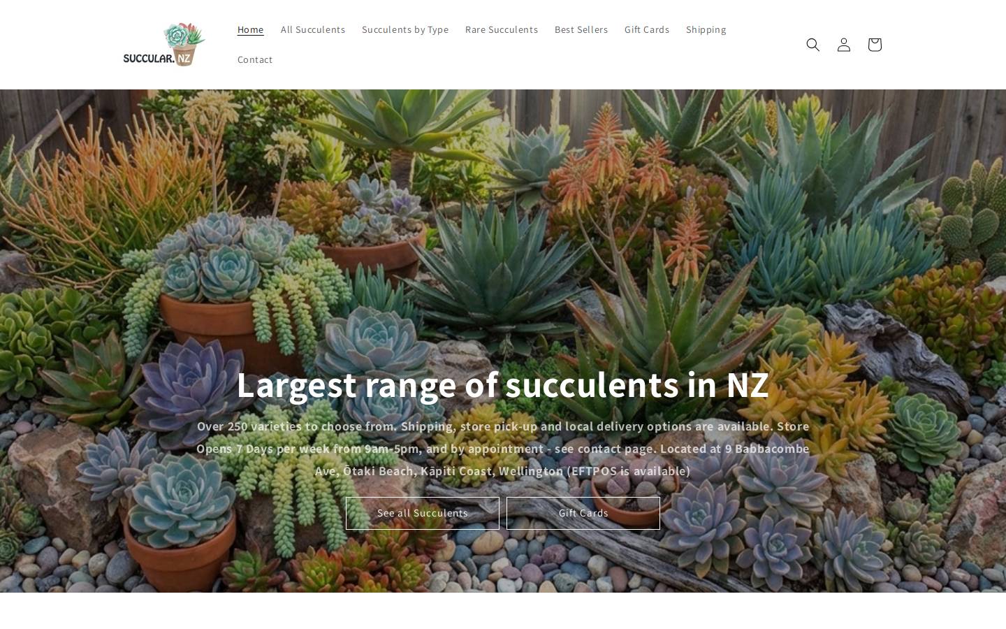 succular.nz homepage screenshot