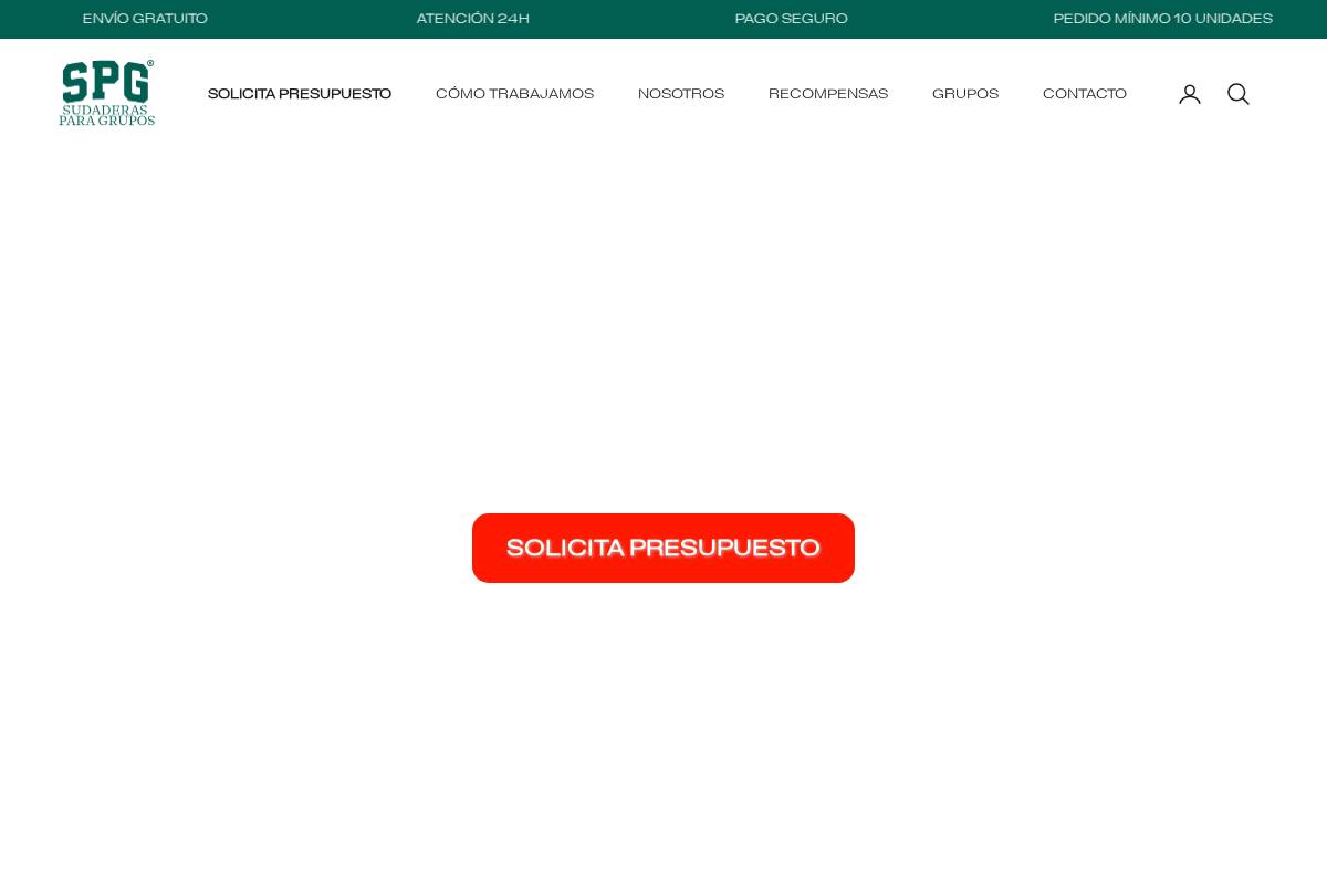 Sudaderasparagrupos homepage screenshot