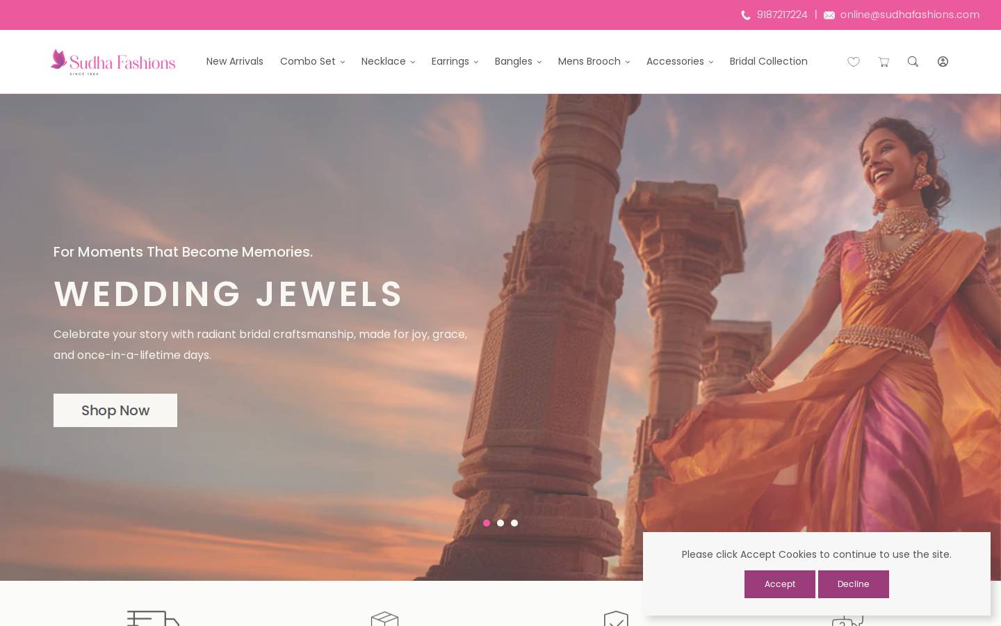 sudhafashions.com homepage screenshot
