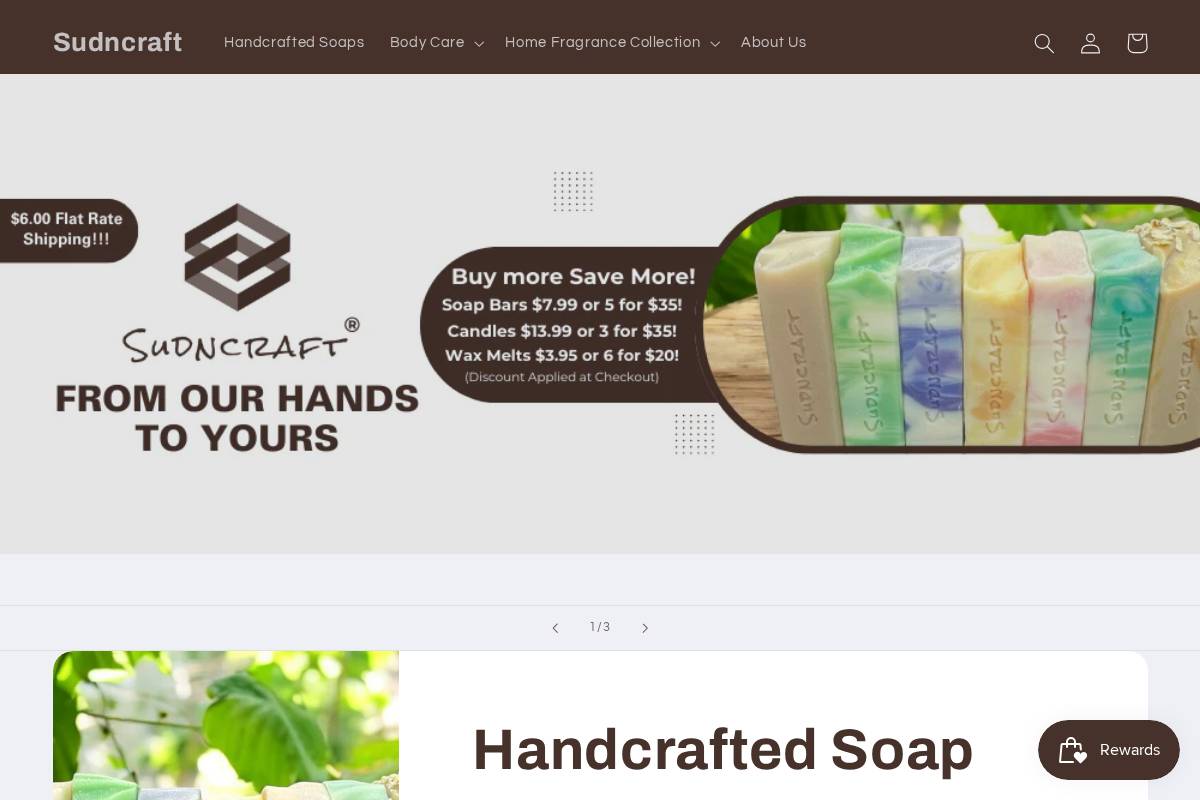 sudncraft.com homepage screenshot