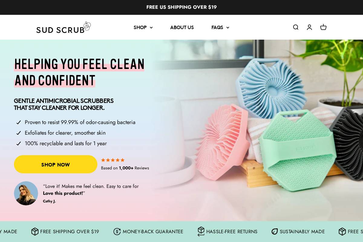 sudscrub.com homepage screenshot