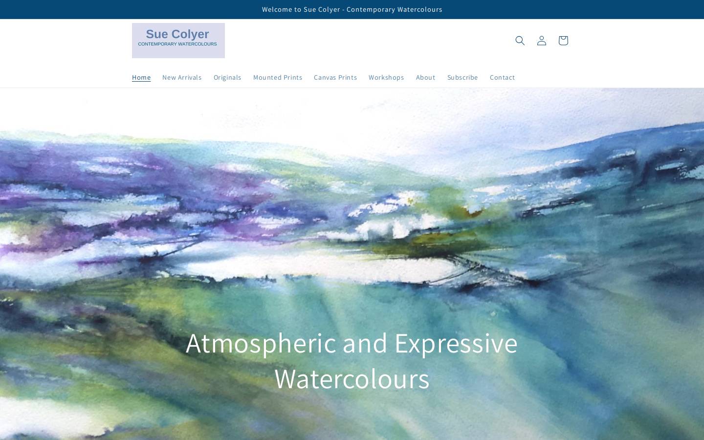 suecolyerart.com homepage screenshot