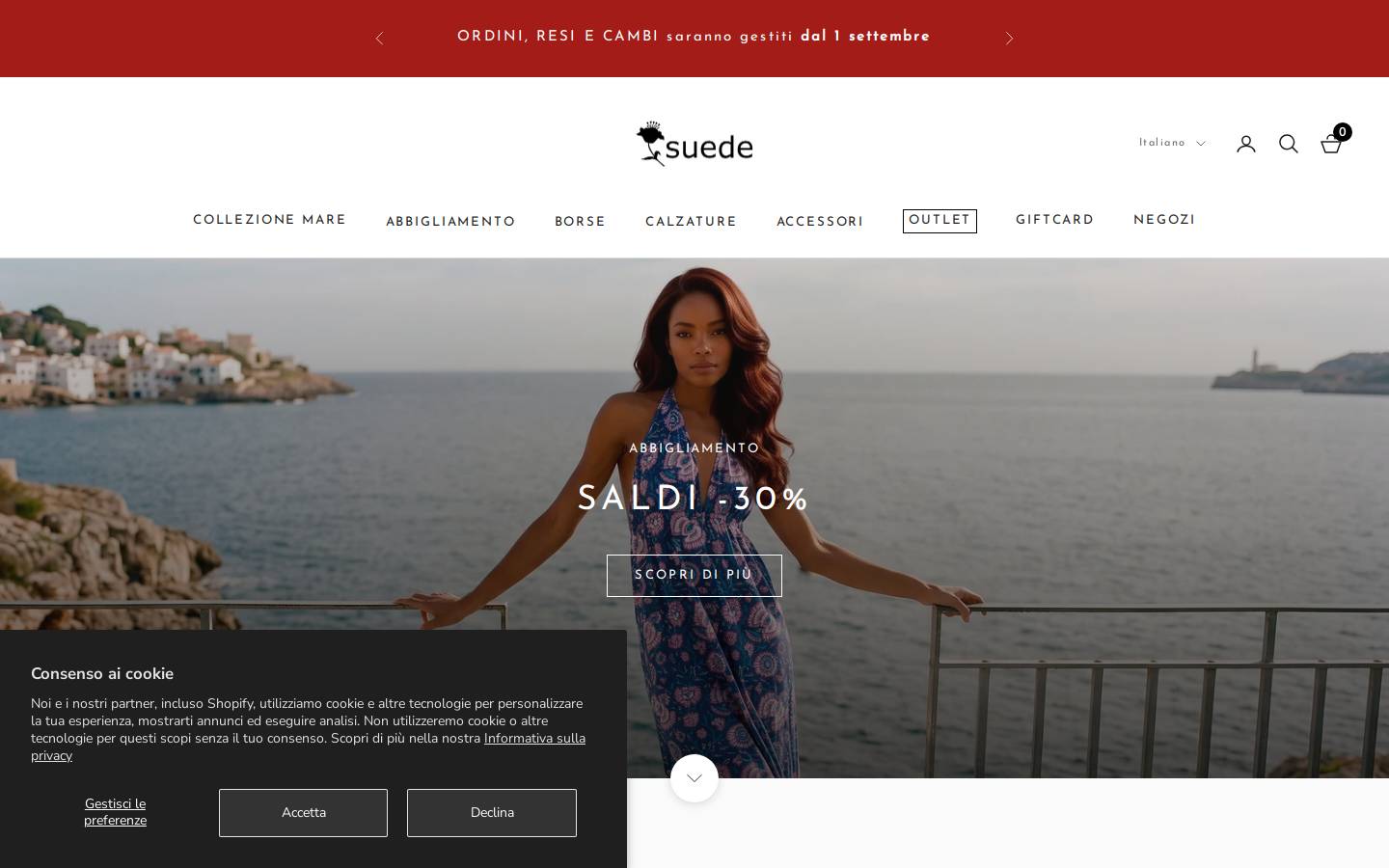 SUEDE MILANO homepage screenshot