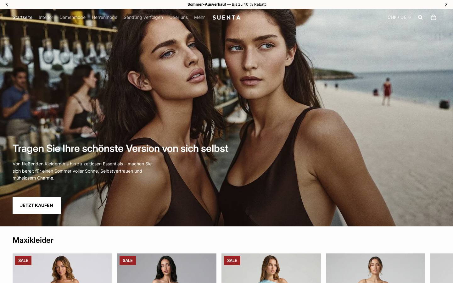 Suenta homepage screenshot