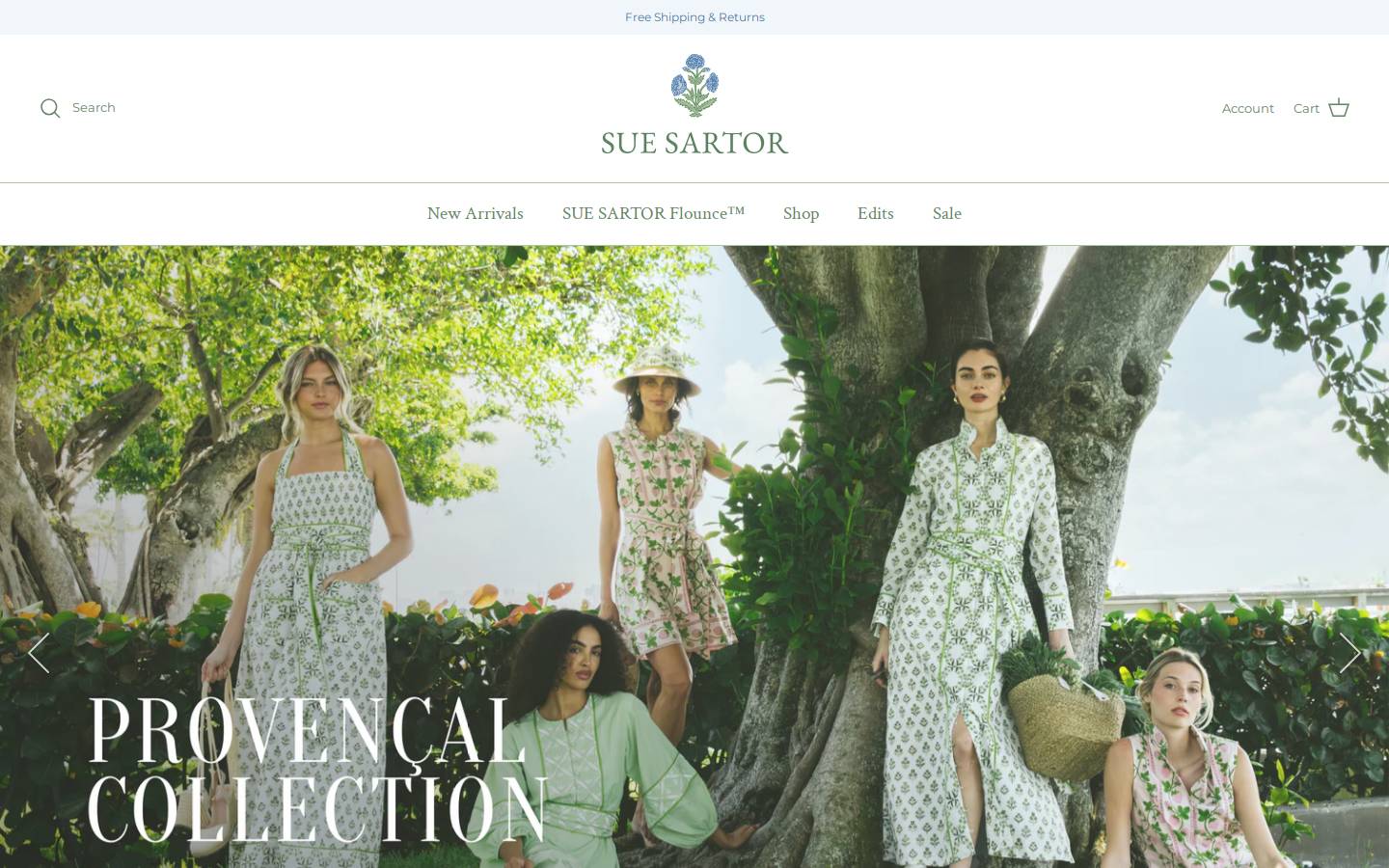 suesartor.com homepage screenshot