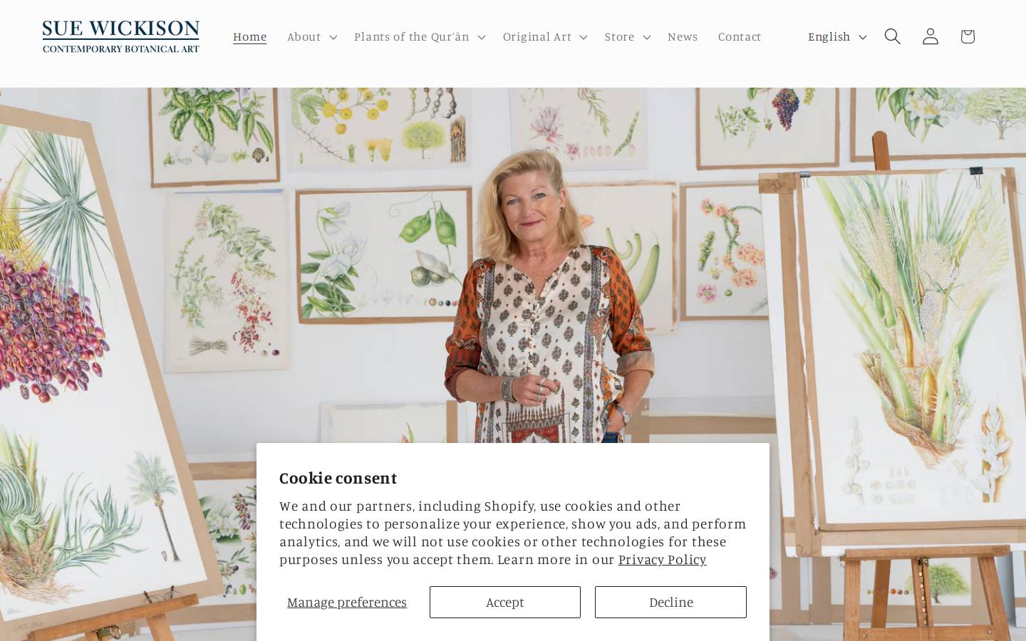 suewickisondesign.com homepage screenshot