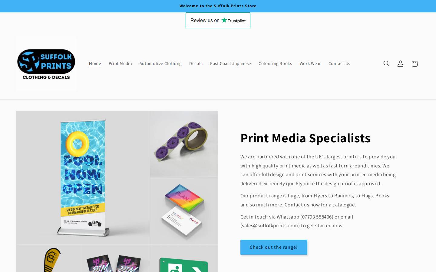 Suffolk Prints homepage screenshot