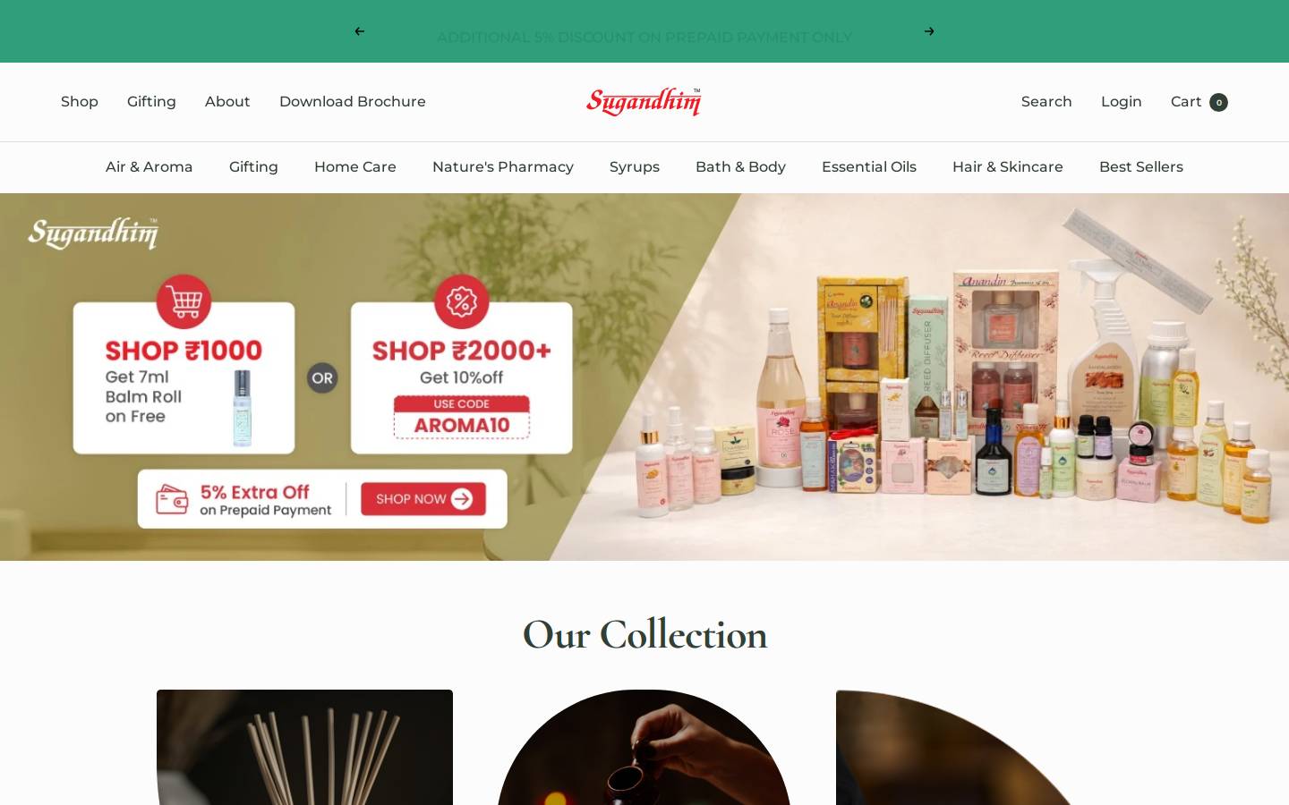 sugandhim.in homepage screenshot