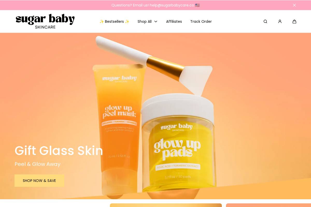 Sugarbabycare homepage screenshot