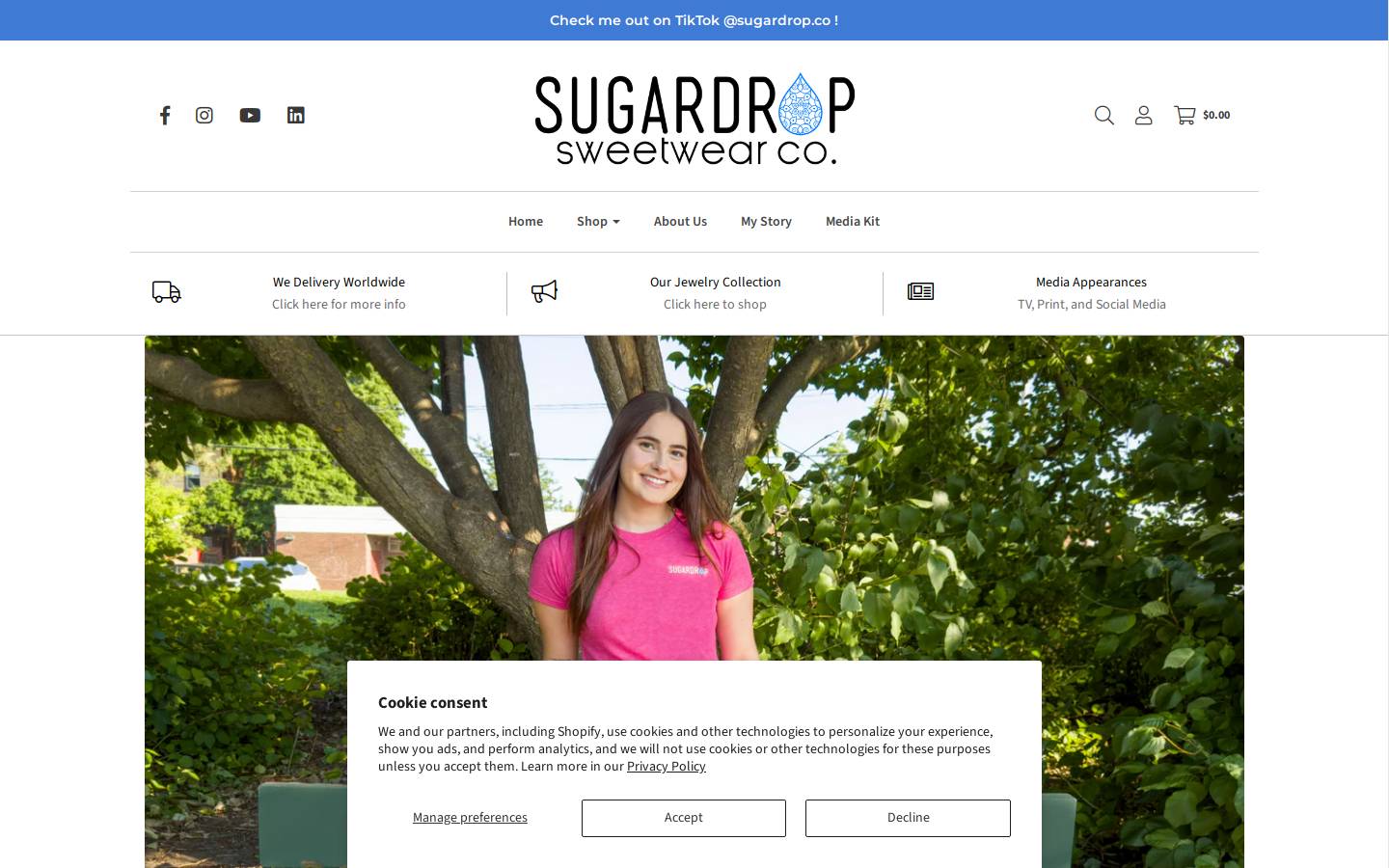 sugardrop.ca homepage screenshot