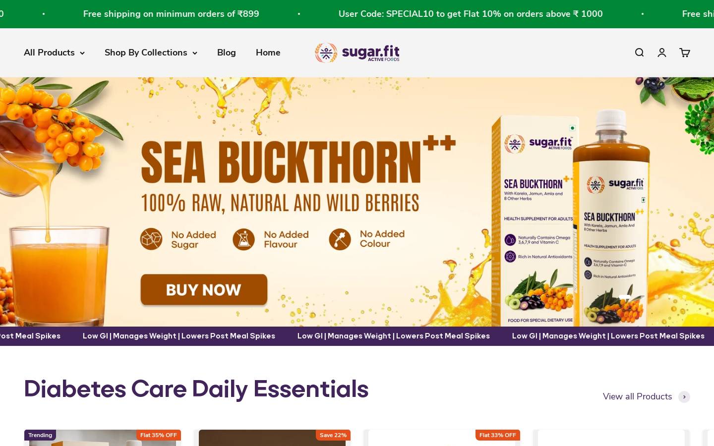 sugarfitactivefoods.com homepage screenshot
