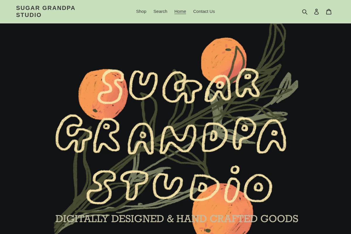 sugargrandpastudio.com homepage screenshot