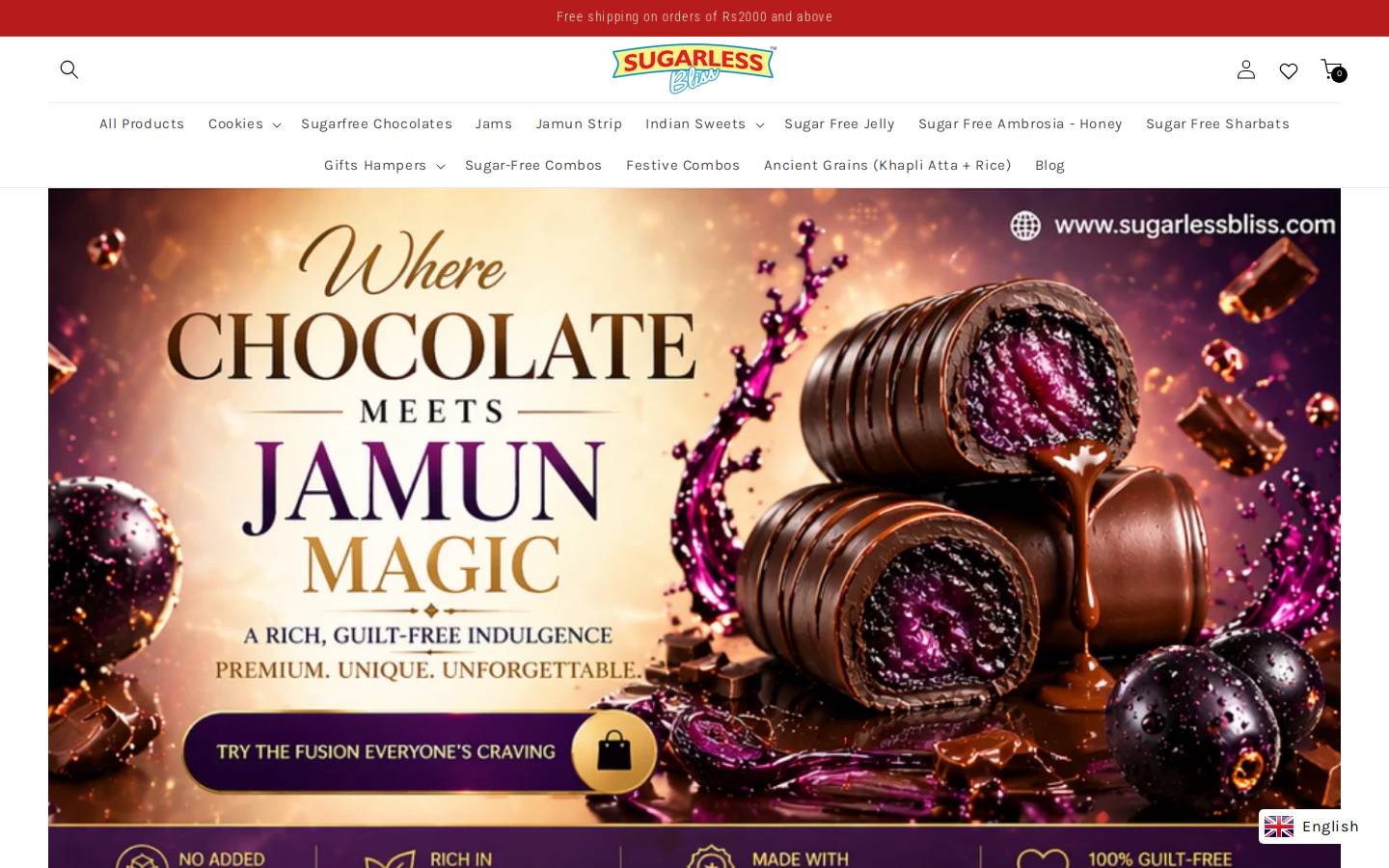 sugarlessbliss.com homepage screenshot