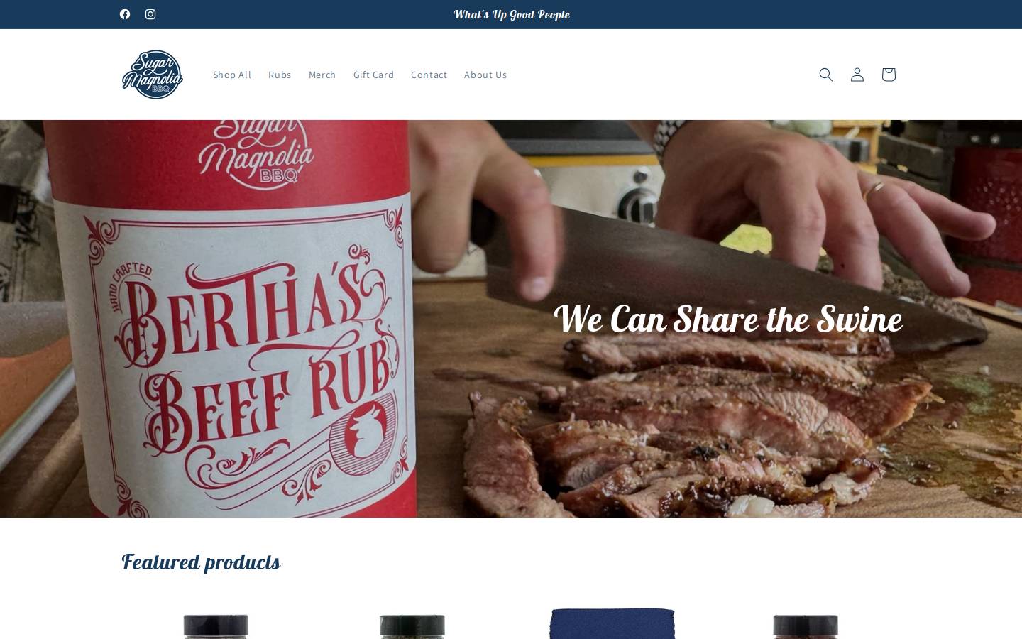 sugarmagnoliabbq.com homepage screenshot