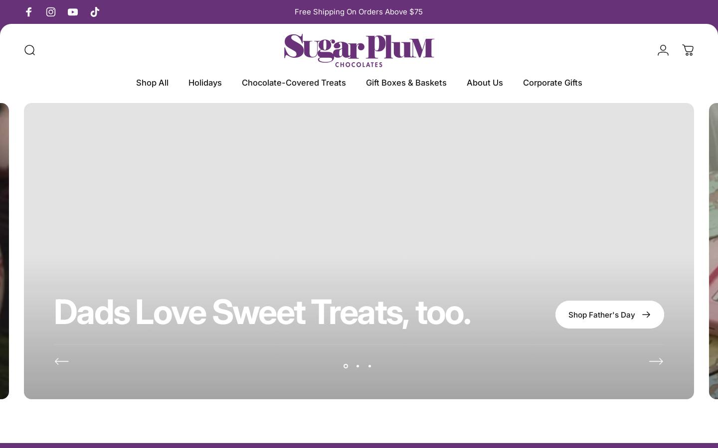 sugarplumchocolate.com homepage screenshot