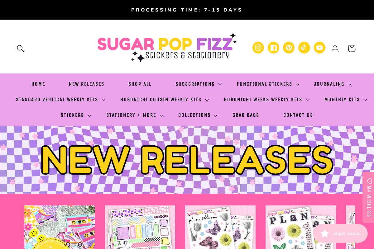 sugarpopfizz.com homepage screenshot