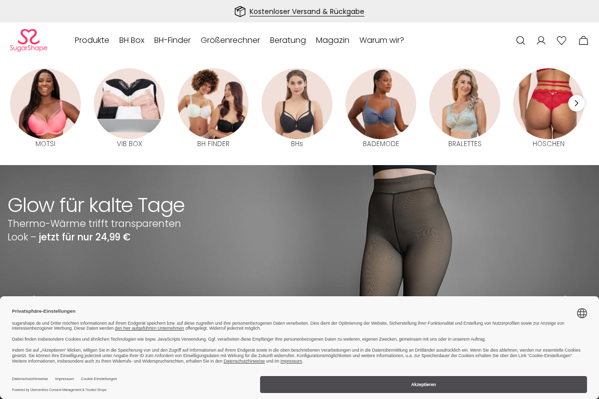 SugarShape homepage screenshot