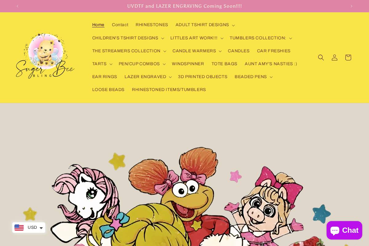 sugerbeebling.com homepage screenshot