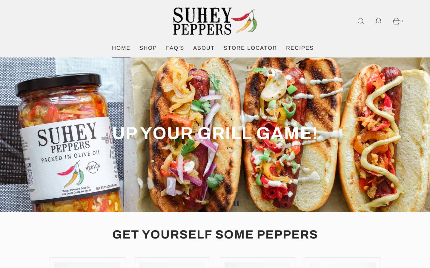 suheypeppers.com homepage screenshot