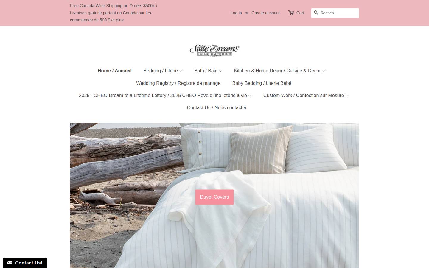 suitedreams.ca homepage screenshot