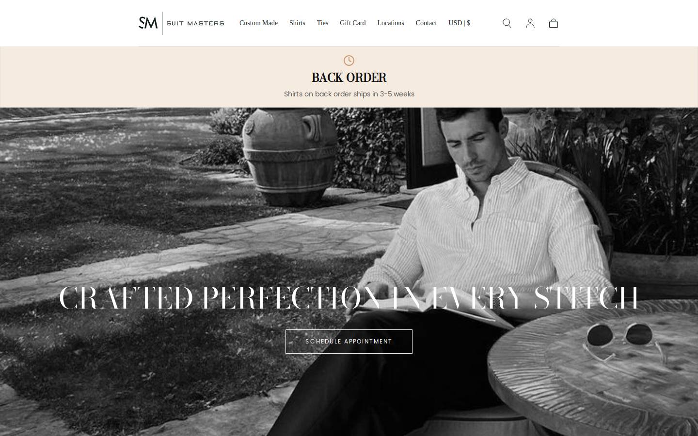suitsmasters.com homepage screenshot