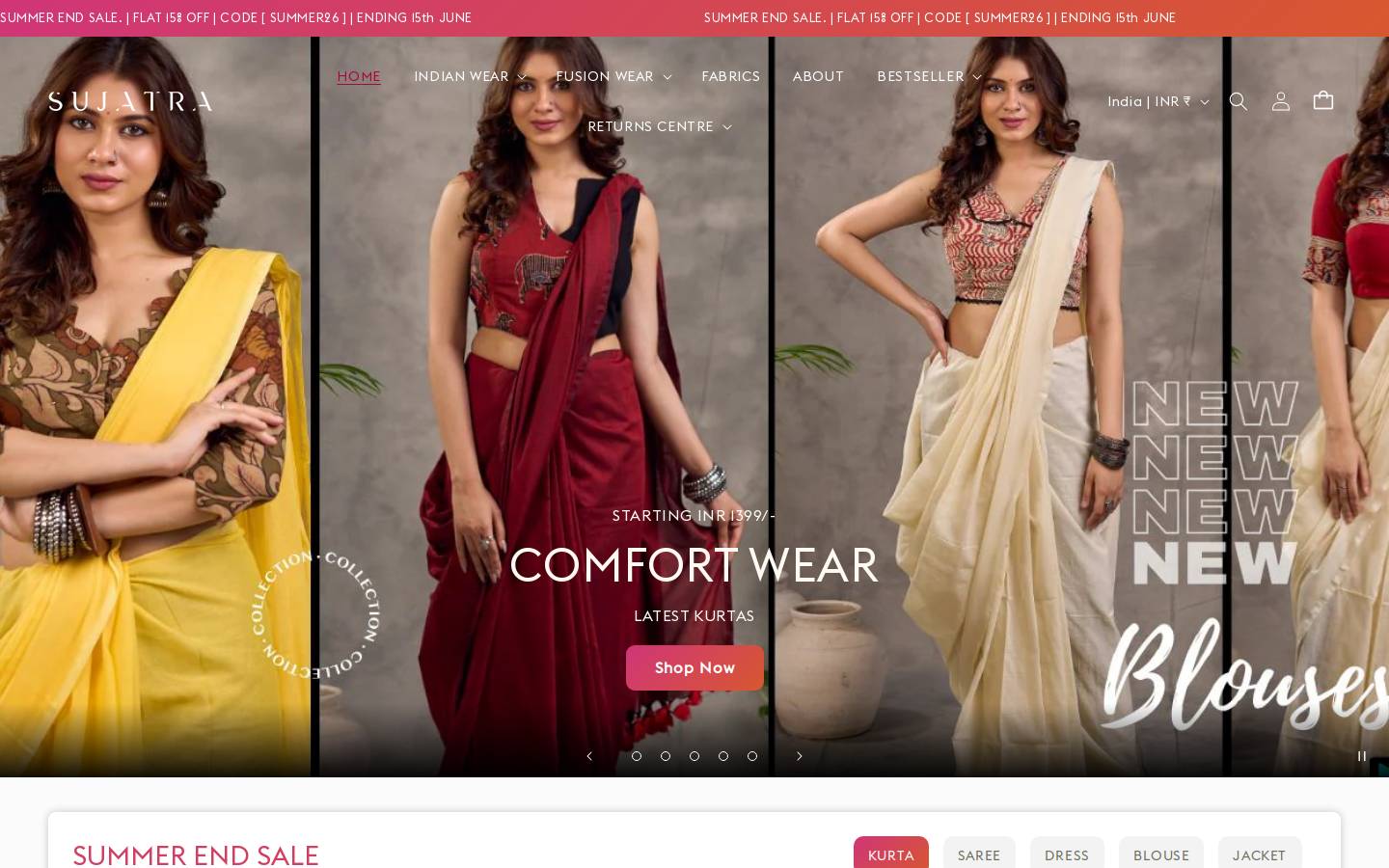 sujatra.com homepage screenshot