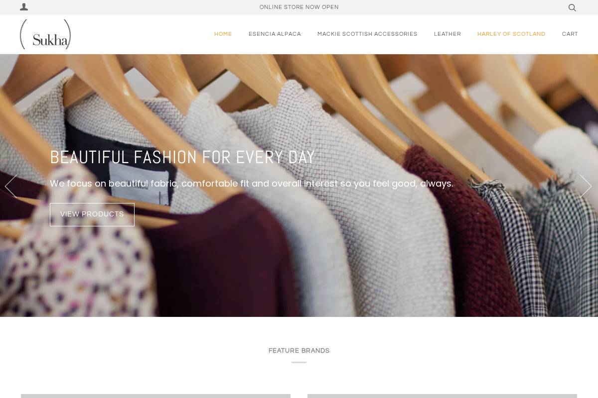 sukhastore.com.au homepage screenshot