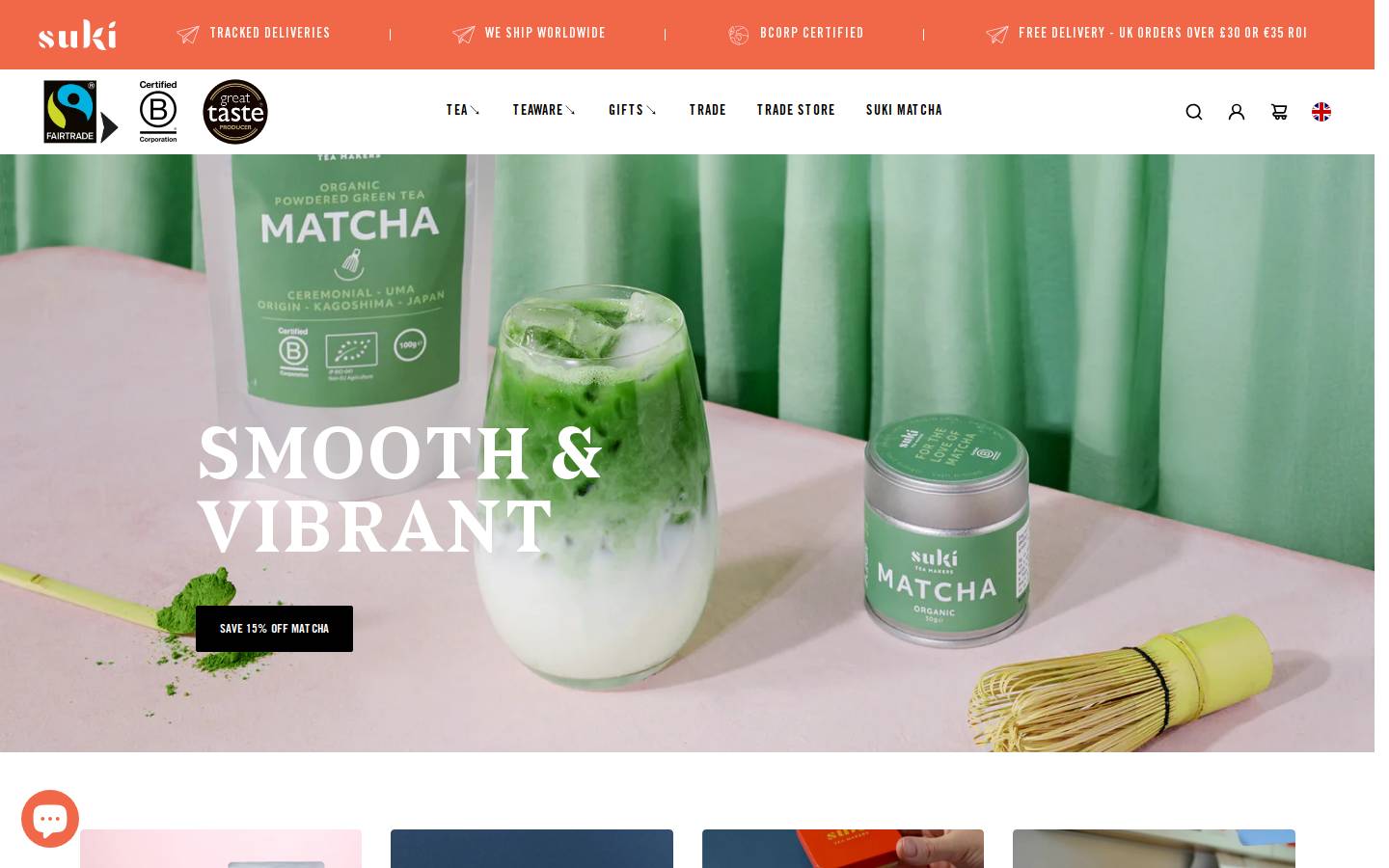 Suki Tea Makers homepage screenshot