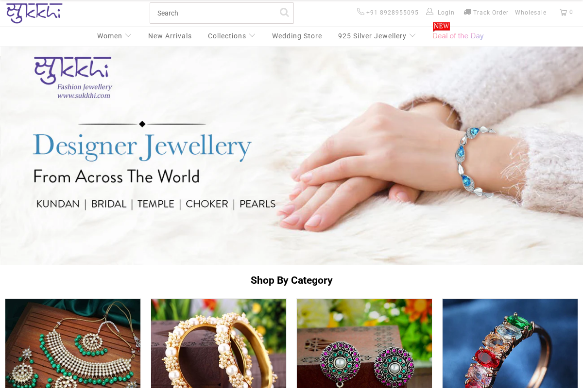 Sukkhi.com homepage screenshot