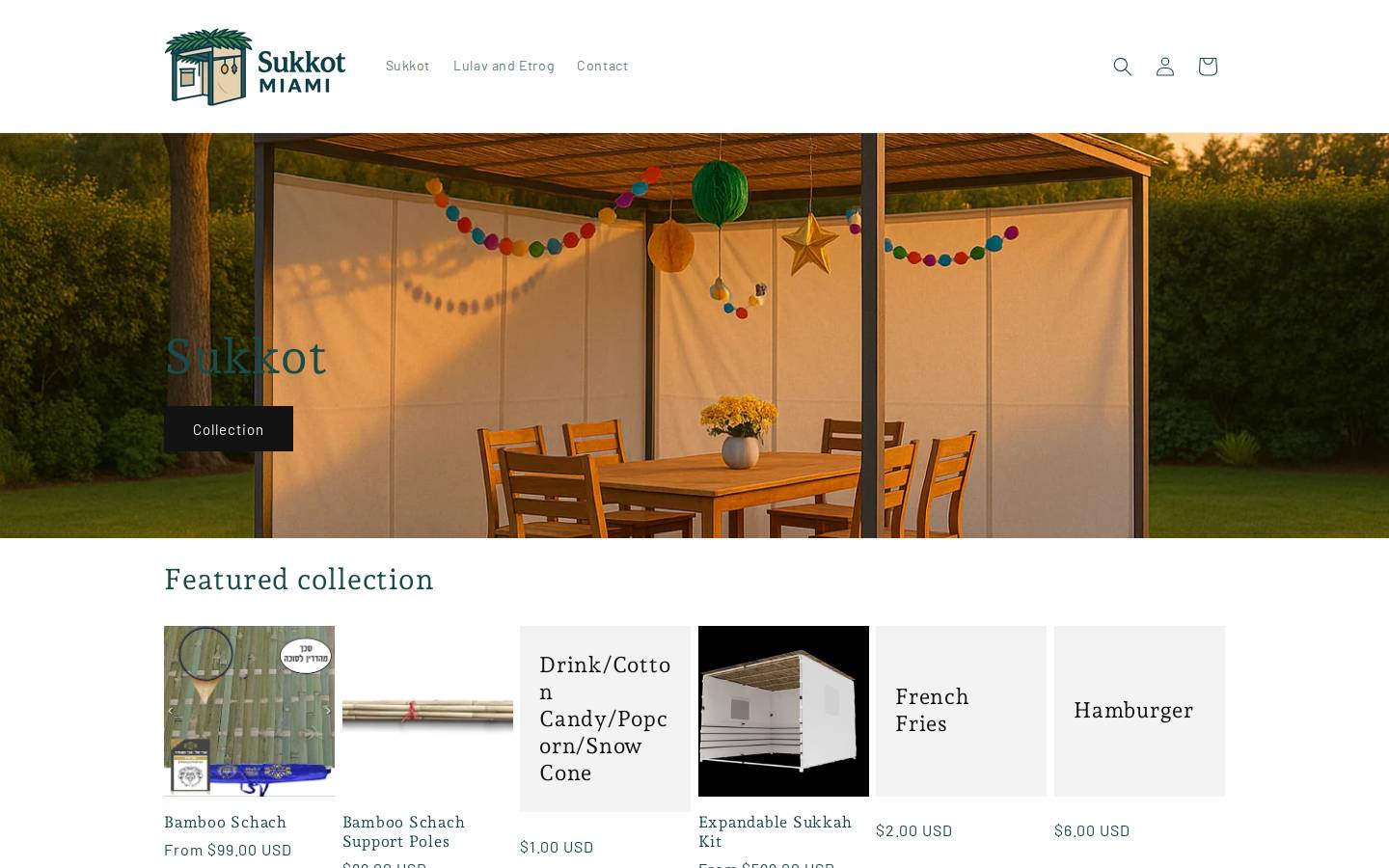 sukkotmiami.com homepage screenshot