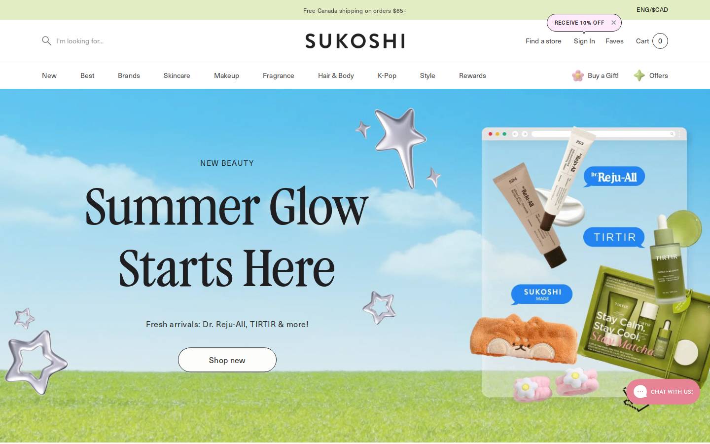 sukoshi.co homepage screenshot
